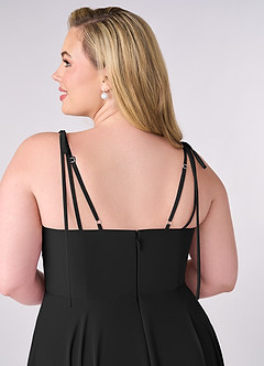 Barbie ♥ Azazie Bridesmaid Dresses Black A-Line Bow Chiffon Dress image10