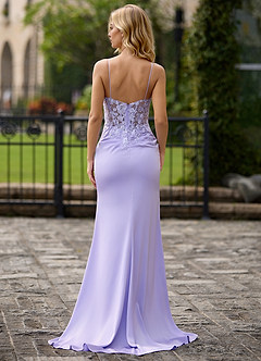 Pizzo Purple Beaded Jersey Column Gown image2