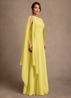 Azazie Liddie Mother of the Bride Dresses Canary A-Line Pleated Chiffon Dress image2