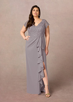Azazie Carmen Mother of the Bride Dresses Dusk Sheath Lace Dress image7
