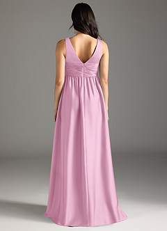 Azazie Yetta Maternity Bridesmaid Dresses A-Line Pleated Stretch Satin Floor-Length Dress image7