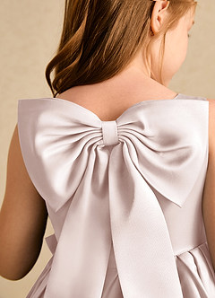 Azazie Jessie Blumenmädchenkleider A-Linie Schleifen Matte Satin Kleid Blassrosa image8