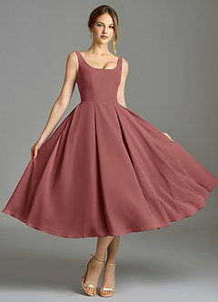 Azazie Amalie Brautjungfernkleider A-Linie Plissee Chiffon Kleid Amethyst image5