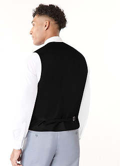 front Set van mat satijnen vest en vlinderdas
