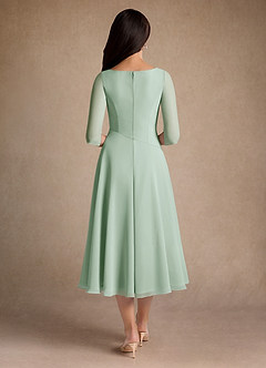 Azazie Durant Kleider für die Brautmutter A-Linie Plissee Chiffon Kleid Agave image3