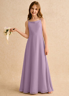 Azazie Jaella Girls Formal Flower Girl Klänningar Klänning A-Line i Chiffong Plisserad image2