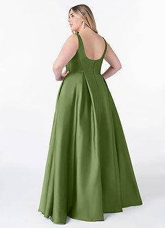 Azazie Neve Bridesmaid Dresses Juniper Ball-Gown with Pockets Stretch Satin Dress image8