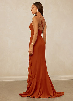 Christian Siriano Bridal for Azazie 1006 Bridesmaid Dresses Paprika Mermaid Ruched Chiffon Dress image2