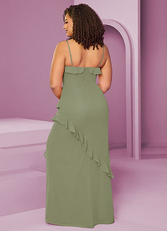 Barbie ♥ Azazie Bridesmaid Dresses Pistachio Sheath Chiffon Dress image10