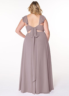 Azazie Everett Abiti da Damigella Abito A-Line in Chiffon Increspato con Scollo a V Dusk image7