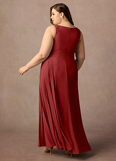 Azazie Galvan Mother of the Bride Dresses Rust A-Line Sequins Chiffon Dress image11