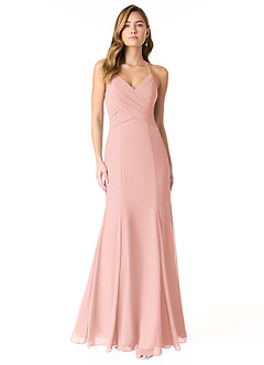 Azazie Carolina Final Sale Rosette Mermaid Ruched Chiffon Dress image1