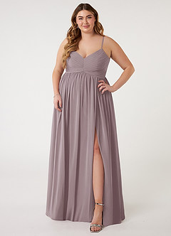 Azazie Alia Bridesmaid Dresses Dusk A-Line Pleated Chiffon Dress image6