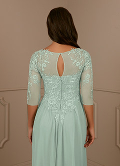 Azazie Harriet Mother of the Bride Dresses Agave A-Line Scoop lace Mesh Dress image6
