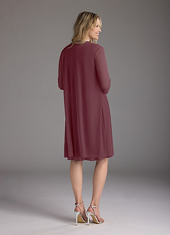Azazie Sunny Mother of the Bride Dresses Cabernet A-Line Pleated Mesh Dress image4
