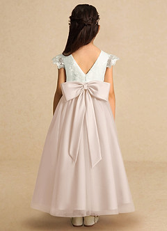 Azazie Pookie Flower Girl Dresses Rose Petal A-Line Lace Tulle Dress image5