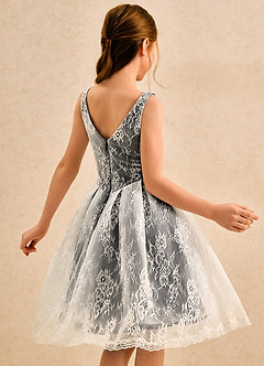 Azazie Cubbie Girls Formal Blumenmädchenkleider A-Linie Spitze Kleid Schwarz image2