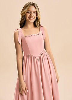 Azazie Delia Junior Abito A-Line in Chiffon Fiocco Rosetta image2