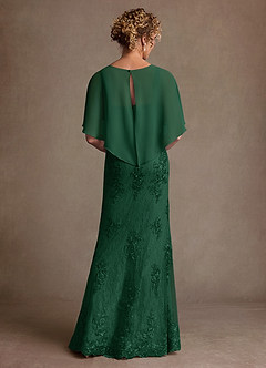Azazie Amrita Mother of the Bride Dresses Dark Green Mermaid Lace Chiffon Dress image3