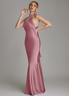 Azazie Reign Bridesmaid Dresses Vintage Mauve Mermaid Pleated Stretch Satin Dress image6