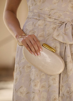 front Pearlescent Round Acrylic Clutch