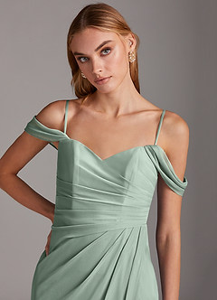 Azazie Selma Bridesmaid Dresses Agave Sheath Sweetheart Neckline Mesh Convertible Dress image2