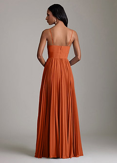 Azazie Akiko Bridesmaid Dresses Burnt Orange A-Line Sweetheart Neckline Chiffon Dress image5