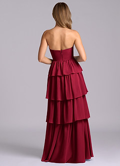 Azazie Faye Bridesmaid Dresses Burgundy A-Line Sweetheart Neckline Chiffon Dress image7