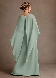 Azazie Marilla Mother of the Bride Dresses Agave A-Line Pleated Chiffon Dress image3