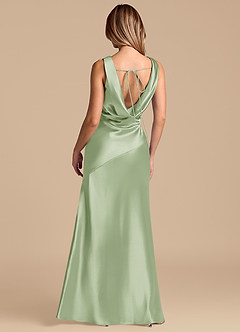 Azazie Rylina 신부 들러리 드레스 인어 메탈릭 새틴 바닥 길이 드레스 image6