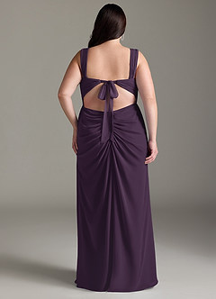 Azazie Jesaphine Bridesmaid Dresses Plum Sheath Bow Chiffon Dress image9