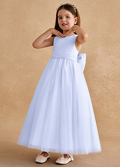 Azazie Cookie Flower Girl Dresses Lavender A-Line Bow Tulle Dress image4