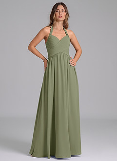 Azazie Darlyn Bridesmaid Dresses Pistachio A-Line Sweetheart Neckline Chiffon Dress image4