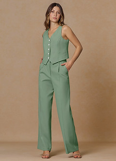 front Rowan Matcha Refined Weave Performance 2-Piece Suit