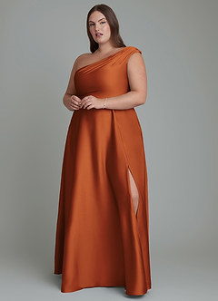 Azazie Melanie Brautjungfernkleider A-Linie Schulterfrei Stretch-Satin Kleid Kanel image7