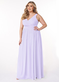 Azazie Kora Bridesmaid Dresses Lilac A-Line Pleated Chiffon Dress image9