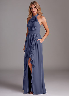 Azazie Avary Bridesmaid Dresses Stormy A-Line Pleated Chiffon Dress image2
