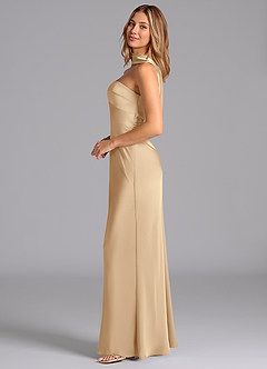 Azazie Lusinda 신부 들러리 드레스 인어 스트랩리스 스트레치 새틴 바닥 길이 드레스 image5