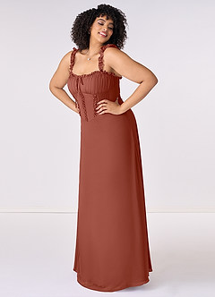 Barbie ♥ Azazie Bridesmaid Dresses Auburn A-Line Sweetheart Neckline Chiffon Dress image8