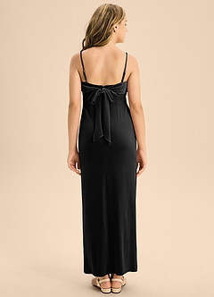 Azazie Mai Junior Black A-Line Sweetheart Neckline Velvet Dress image2
