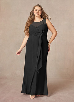 Azazie Marchioness 신부의 어머니 드레스 A라인 쉬폰 바닥 길이 드레스 image7