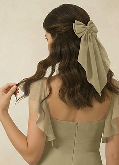 front Matching Color Chiffon Bow Hair Clip