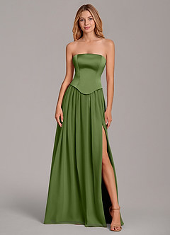Azazie Cadence Bridesmaid Dresses Juniper A-Line Corset Stretch Satin Convertible Dress image5