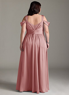 Azazie Lianne Bridesmaid Dresses Dusty Rose A-Line Off the Shoulder Stretch Satin Dress image10