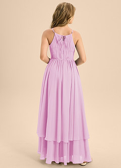 Azazie Elliora Junior Candy Pink A-Line Pleated Chiffon Dress image2