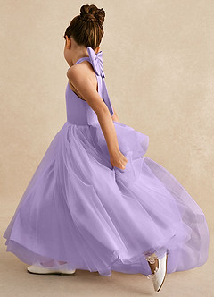 Azazie Bev Blumenmädchenkleider A-Linie Cabrio Tüll Kleid Flieder image7