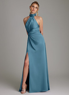 Azazie Gracelynn Bridesmaid Dresses Bermuda Sheath Pleated Stretch Satin Dress image5