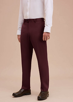 front Ethan Cabernet Refined Weave Dress Pants