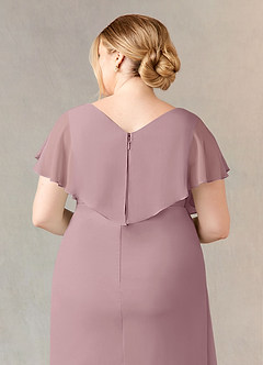 Azazie Julia Mother of the Bride Dresses Dusty Rose Sheath V-Neck Pleated Chiffon Dress image11