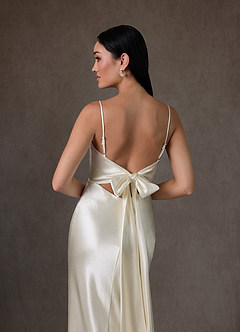Azazie Kayla Wedding Dresses Antique White Mermaid Charmeuse Dress image1